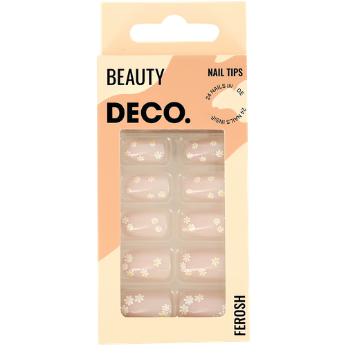 Купить Набор накладных ногтей DECO. FEROSH (24 шт + клеевые стикеры 24 шт) chamomile