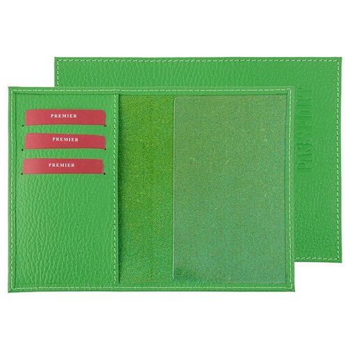 фото Обложка для паспорта из натуральной кожи, футляр на паспорт, чехол на удостоверение женский зеленый cro-o-85-322 нет бренда