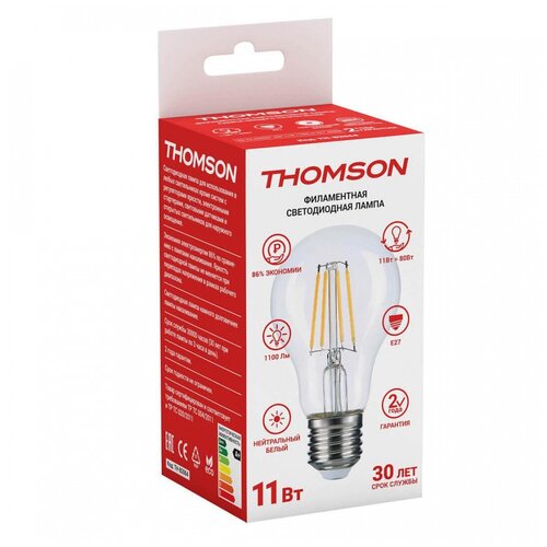 THOMSON LED FILAMENT A60 11W 1100Lm E27 4500K