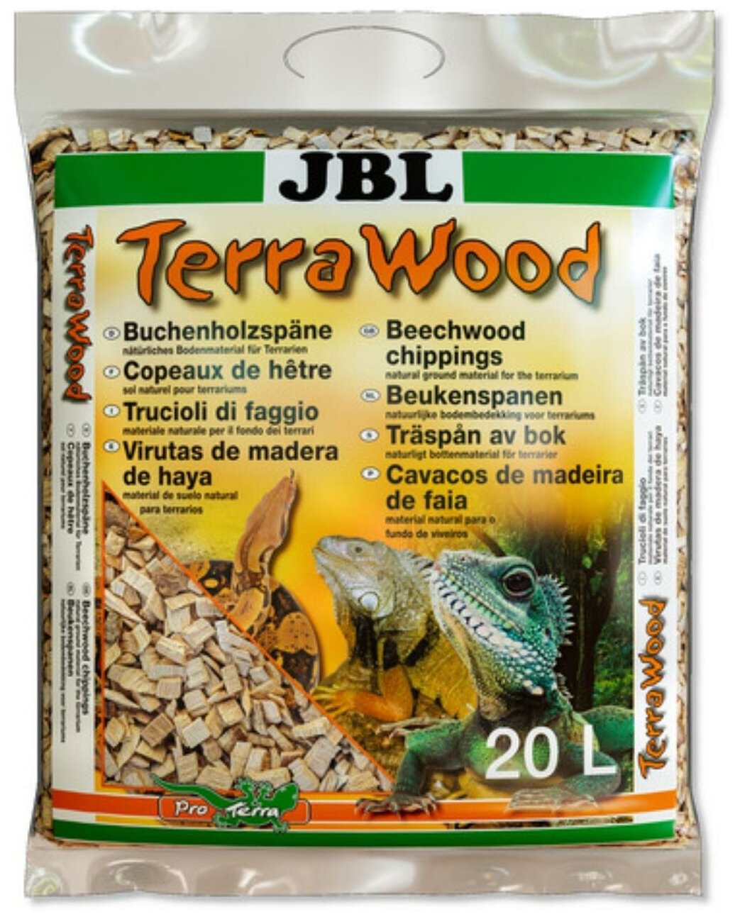 JBL TerraWood - Натуральный субстрат из щепы бука д/сухих и полусухих террариумов, 5 л - фотография № 1