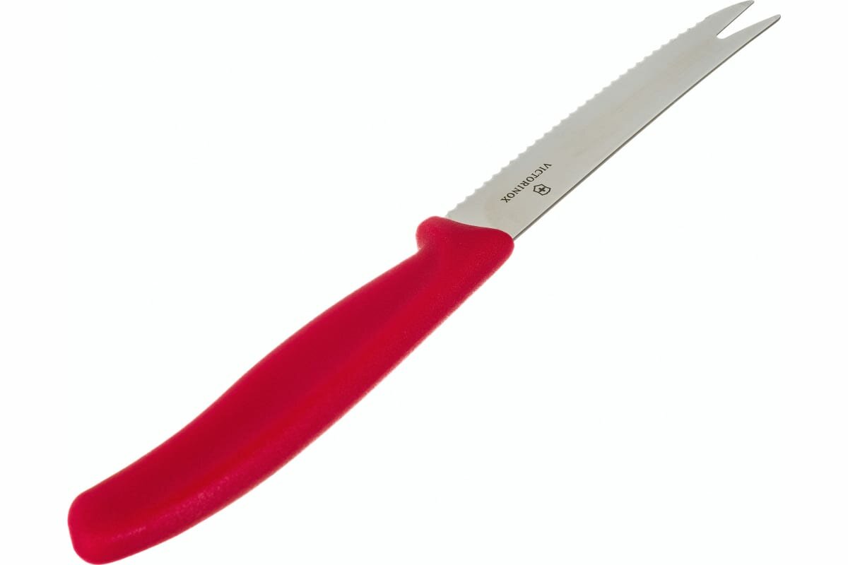 Нож кухонный Victorinox Swiss Classic (6.7861) стальной для сыра лезв.110мм серрейт. заточка красный - фото №9