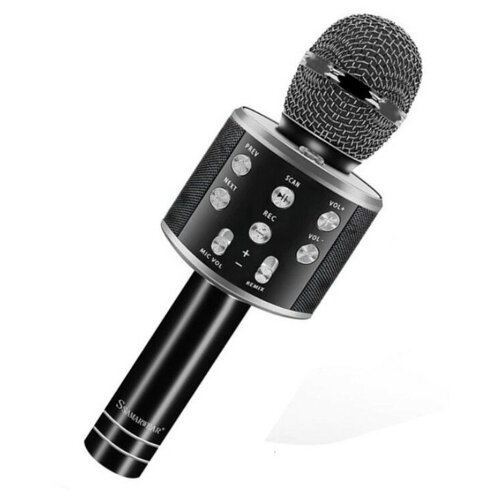 Беспроводной Bluetooth микрофон WS-858 с динамиком черный