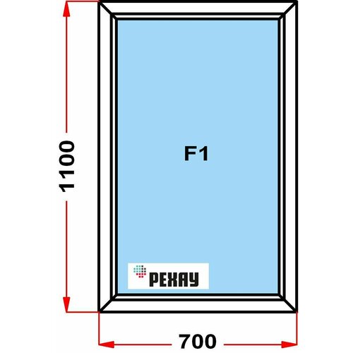 Окно из профиля РЕХАУ GRAZIO (1100 x 700), не открывающееся, 3 стекла
