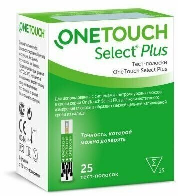 Тест-полоски Select Plus OneTouch/УанТач 25шт