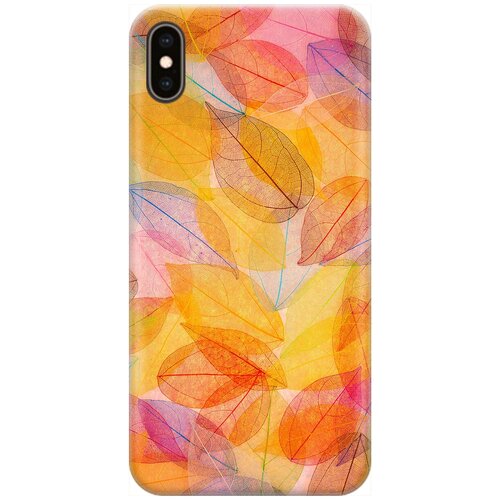 фото Re:pa накладка transparent для apple iphone xs max с принтом "разноцветные листья"