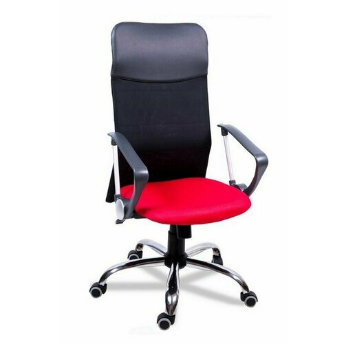Компьютерное офисное кресло Мирэй Групп астра А РС900 ТОП хром, Сетка, Черно-красное