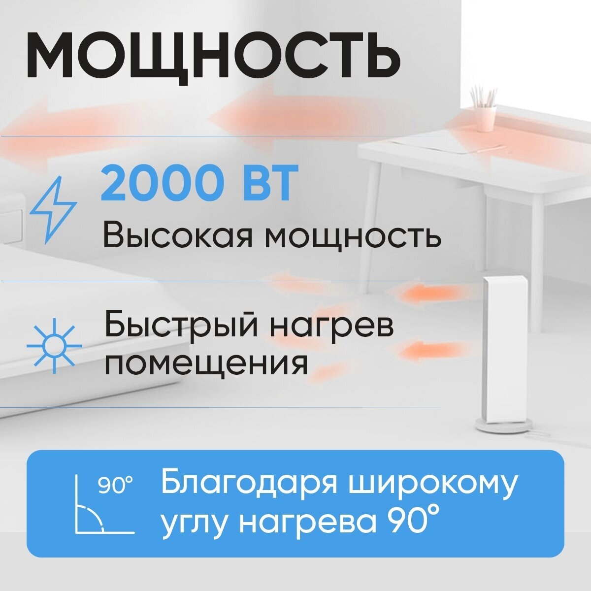 Керамический обогреватель Smartmi Smart Heater (ZNNFJ07ZM) - фото №2