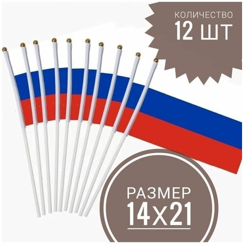 Флаг России 21х14см -набор 12шт