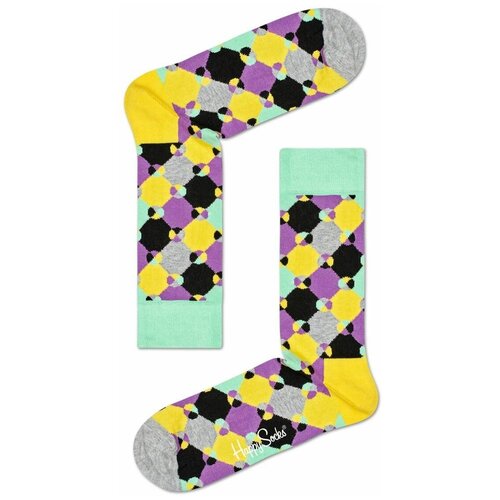 носки унисекс dot sock в мелкий цветной горох синий 29 Носки Happy Socks, размер 36-40, мультиколор, серый