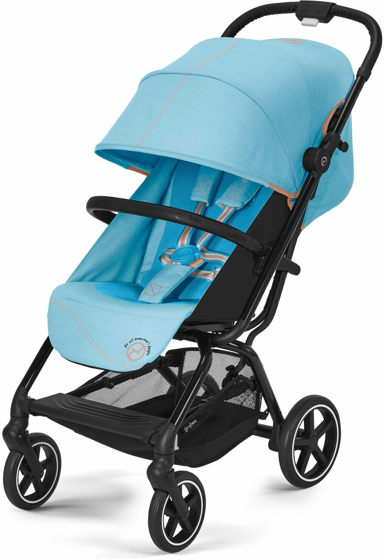 Прогулочная коляска Cybex Eezy S Plus 2 Beach Blue бампером