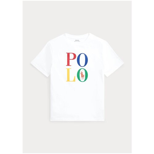фото Футболка polo ralph lauren xl 8-20 boys белая с цветным лого