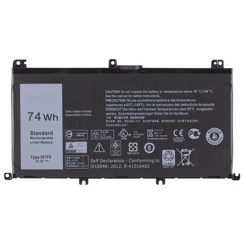 Аккумулятор Premium для Dell Inspiron 15 7559, 15 Gaming 7566 (P65F), 7567l / 357F9 / 11,4V 6400mAh 72,96Wh аккумуляторная батарея pitatel bt 1239 для dell inspiron 15 7559