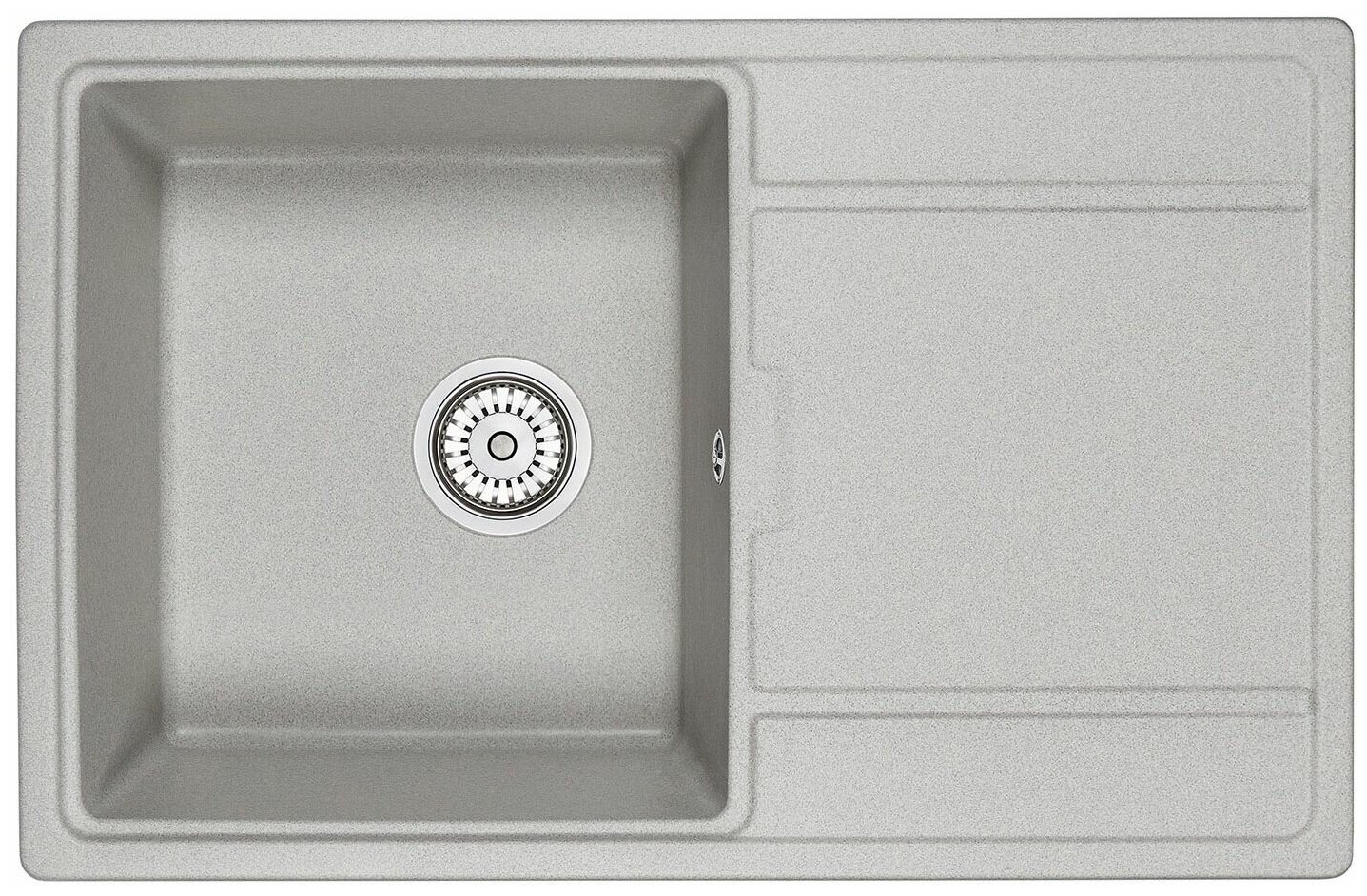 Кухонная мойка кварцевая Granula GR-7804 прямоугольная с крылом, врезная, чаша 380x430, цвет базальт (7804bt)