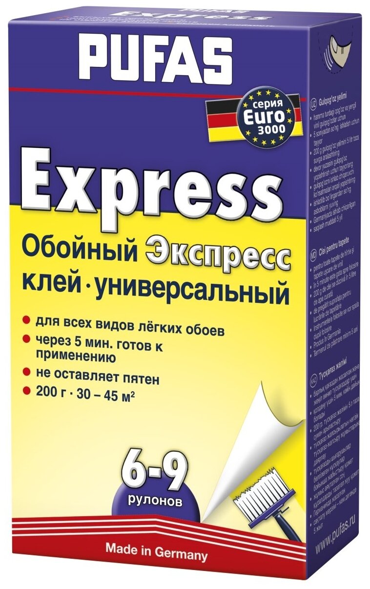 Пуфас N051 Клей Экспресс быстрорастворимый (0,2кг) Euro 3000 Express