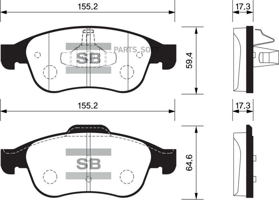 SANGSIN BRAKE SP1390 Колодки тормозные RENAULT DUSTER 10-/FLUENCE 10-/MEGANE III 08- передние SP1390