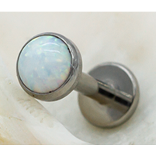 Пирсинг, размер 8 мм, белый g23 f136 titanium implant grade opal earrings tragus conch cartilage perforated lip 16g labret internal thread piercing jewelry