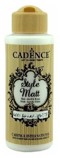 Акриловая краска Cadence Style Matt Acrylic Paint. White-S9001