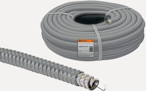 Изображение товара Металлорукав TDM в ПВХ-изоляции РЗ-Ц-П 15, серый {SQ0407-0113} (бухта 25 м)