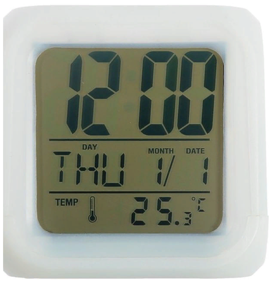 Будильник LuazON LB-03, дата, температура, белый (1 шт.) - фотография № 9