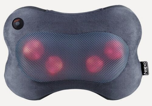 Изображение товара Массажная подушка Naipo MGP-129M с мягким покрытием для массажа спины, шеи