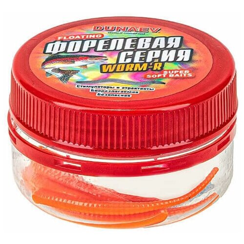 Приманка для ловли форели DT-WORM-R 100мм-5шт цвет 201 оранжевый 399₽