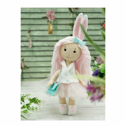фото Набор для создания текстильной игрушки «девочка - зайка» кукла перловка