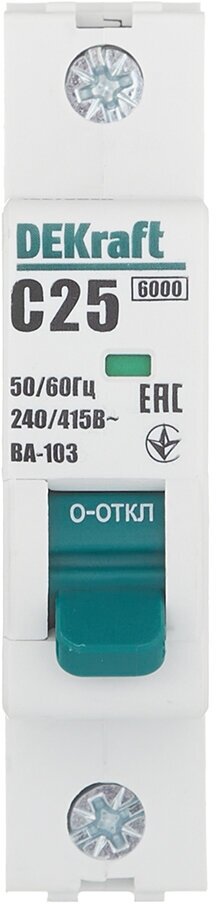 Выключатель автоматический 1Р 25А х-ка C ВА-103 6кА () SCHNEIDER ELECTRIC 12275DEK (1 шт.) - фотография № 6