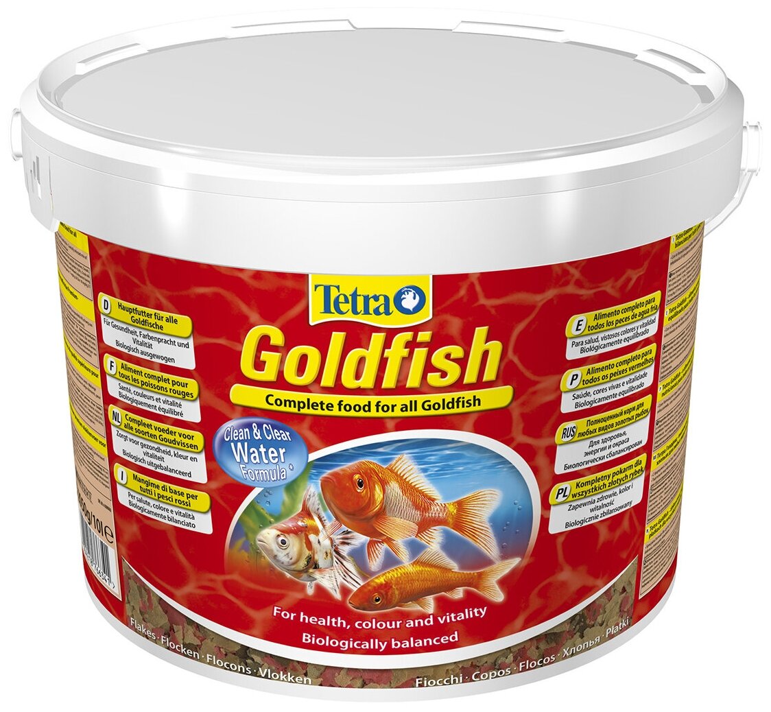 Tetra Goldfish Flakes корм в хлопьях для всех видов золотых рыбок (ведро), 10 л - фотография № 5