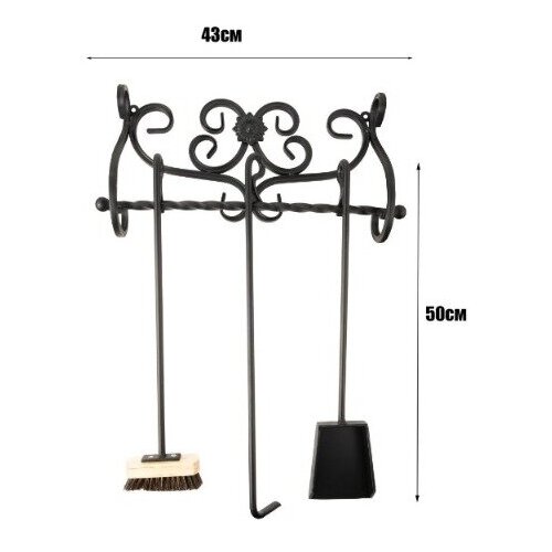 Каминный набор настенный 069-06 кованный