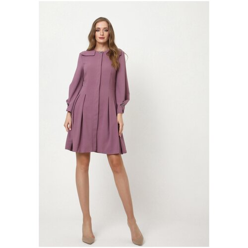 фото Платье женское марцелина мадам т приталенное с юбкой-солнце розового цвета 52 размера