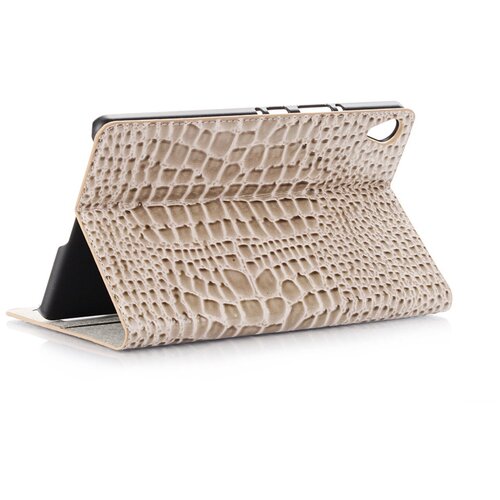 фото Чехол-футляр mypads для планшета samsung galaxy tab s 8.4 sm-t700/t705 из лаковой рельефной кожи под крокодила цвет серый кардинал