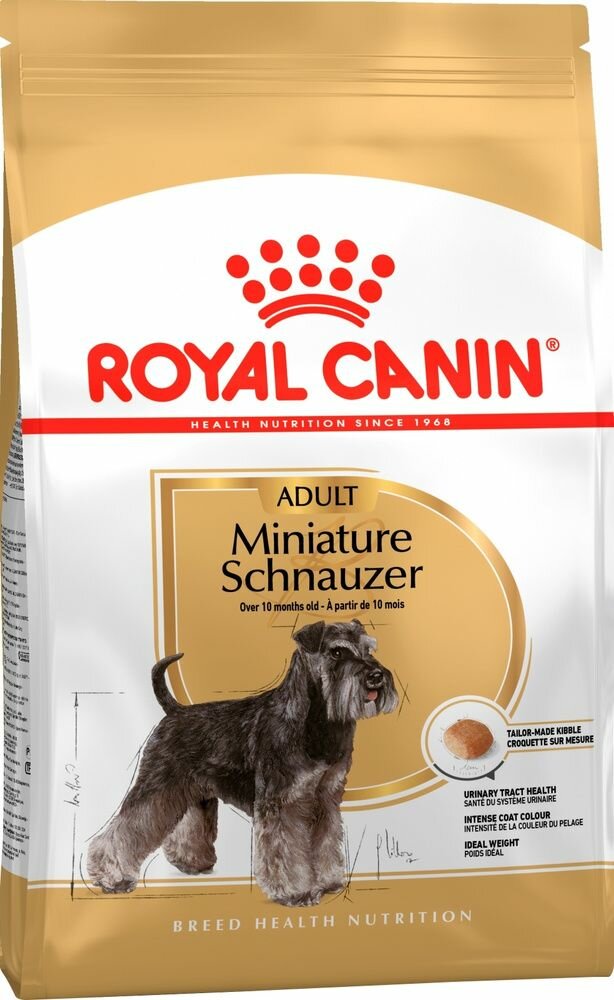ROYAL CANIN MINIATURE SCHNAUZER ADULT 3 кг сухой корм для собак породы Миниатюрный Шнауцер старше 10 месяцев 5 шт