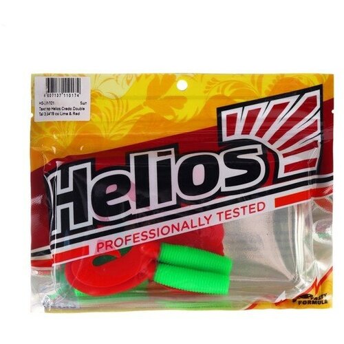 твистер helios credo double tail 2 95 7 5 см lime Твистер Helios Credo Double Tail Lime & Red, 9 см, 5 шт. (HS-28-021)