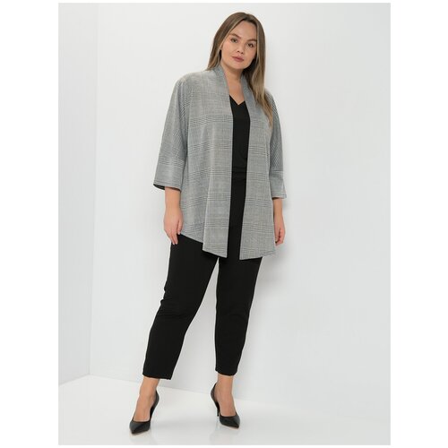 Кардиган MSLS в клетку, из джерси, арт.WС-21654, цвет серый, размер 58-60