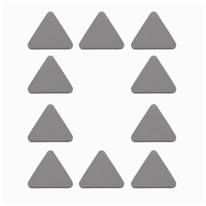Ручка мебельная кнопка H99, серый треугольник пластик (10шт) - фотография № 1