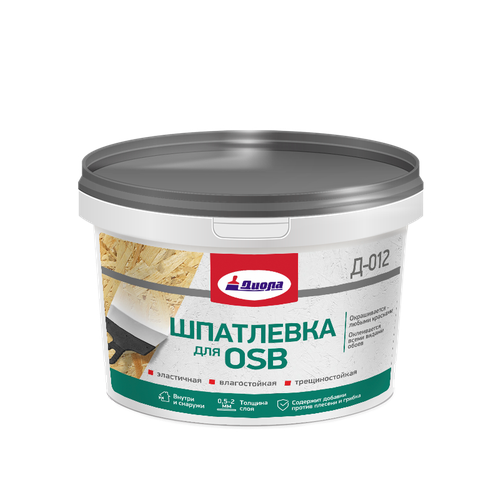 Шпатлевка акриловая влагостойкая для OSB Д-012 Диола 3кг белый шпатлевка акриловая влагостойкая для osb д 012 диола 3кг белый