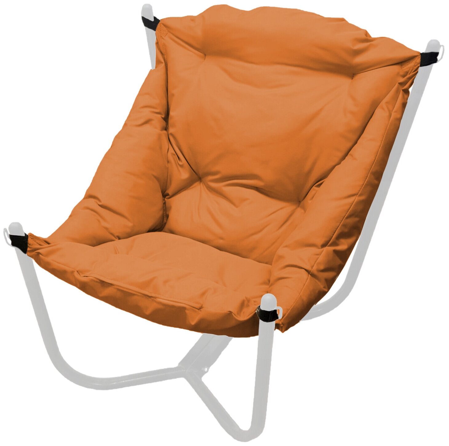 Кресло белое M-Group Чил 12360107, оранжевая подушка - фотография № 1
