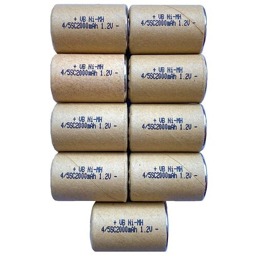 Аккумулятор QStar 4/5SC Ni-MH 2000 МАч 1.2 В (комплект 9 шт)