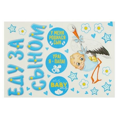 Набор магнитов на авто Еду за сыном на выписку 567₽