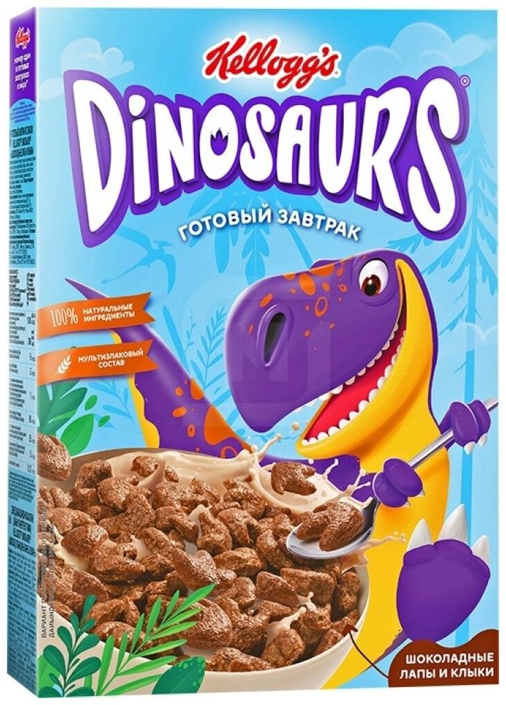 Готовый завтрак из злаков "Шоколадные лапы и клыки" 1/220 кор (ТМ "Kellogg’s"; "Dinosaurs") - фотография № 12
