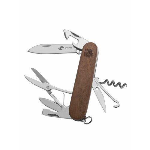stinger fk k5014all нож перочинный stinger 89 мм 15 функций материал рукояти древесина сапеле Нож складной перочинный 13 функций
