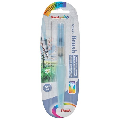 Кисть Pentel Aquash Brush, синтетика, круглая, с короткой ручкой, тонкая, fine, 1 шт., блистер