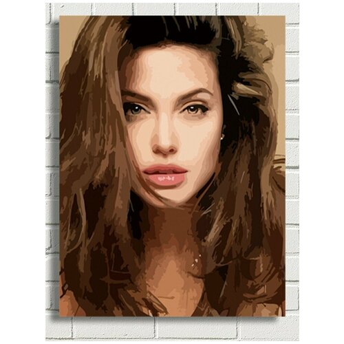 картина по номерам анджелина джоли 40 x 50 см Картина по номерам Анджелина Джоли - 6241 В 30x40