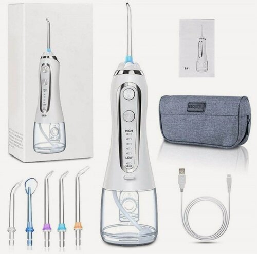 Изображение товара Ирригатор для зубов, ирригатор для зубов портативный, ирригатор для полости рта, 8 насадок в комплекте, контейнер для насадок