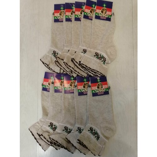 Носки Белорусский лён, 10 пар, размер 38, бежевый, белый