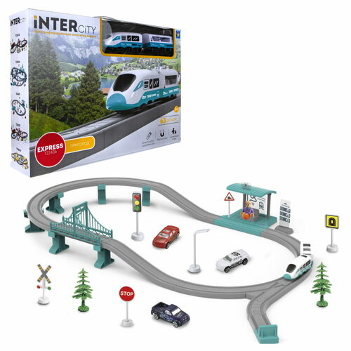 1 TOY Стартовый набор InterCity Express, Пригород Т22436, 63 дет. железные дороги 1 toy intercity express набор железная дорога стартовый набор