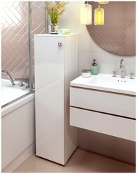 Шкаф для ванной комнаты, REGENT style, Пенал Виола 1дверь, белый, левый, 115*30*30