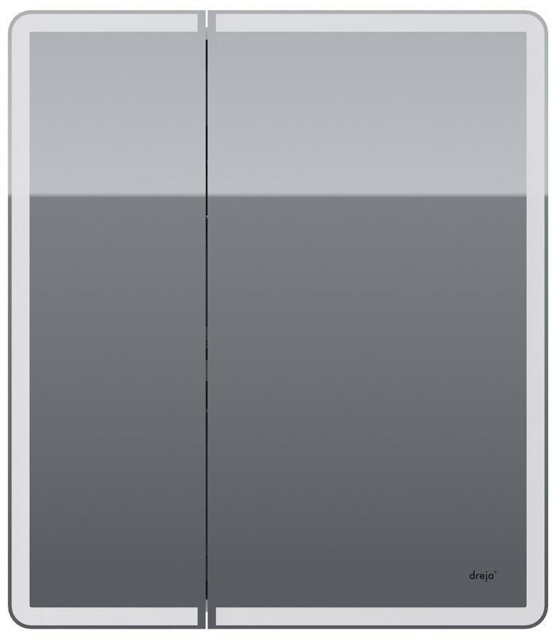 Шкаф зеркальный Dreja Point 70, 99.9033, инфракрасный выключатель, LED-подстветка, розетка, белый