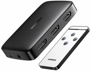 Переключатель UGREEN CM332 (80125) HDMI Switcher 3 In 1 Out 4K 30HZ. Цвет: серый