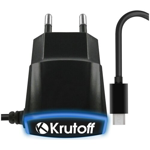 сзу krutoff ch 07l 2xusb дата кабель lightning 2 4a black Krutoff / Сетевое зарядное устройство (СЗУ) Krutoff CH-23